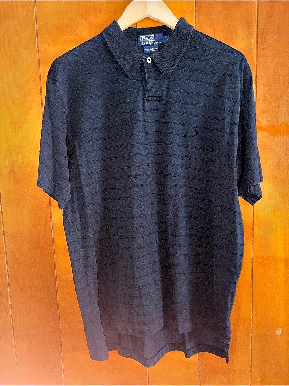 Polo by Ralph Lauren Textured Short Sleeve Polo in Black
